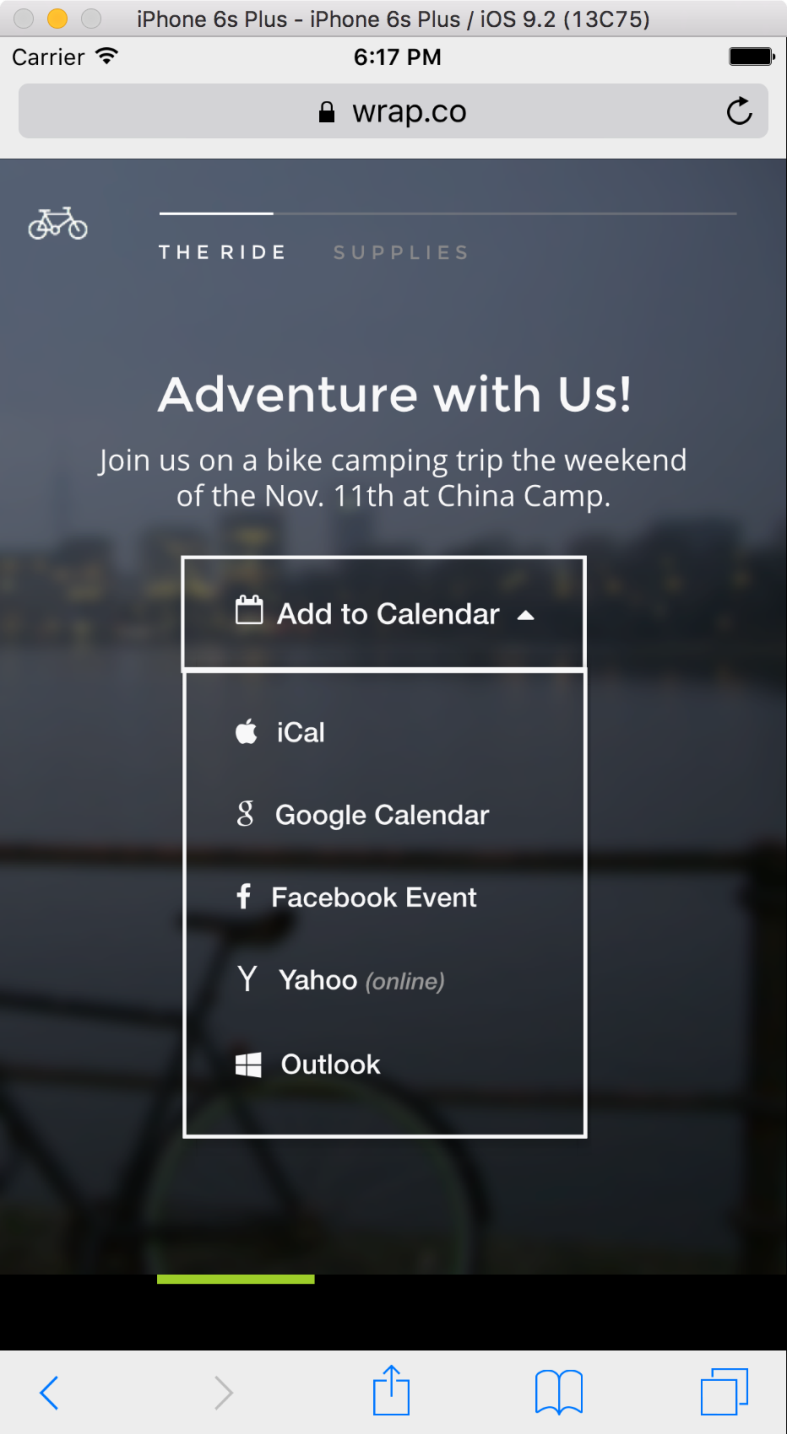 Add to Calendar Widget